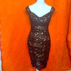 Guess bodycon black lace dress